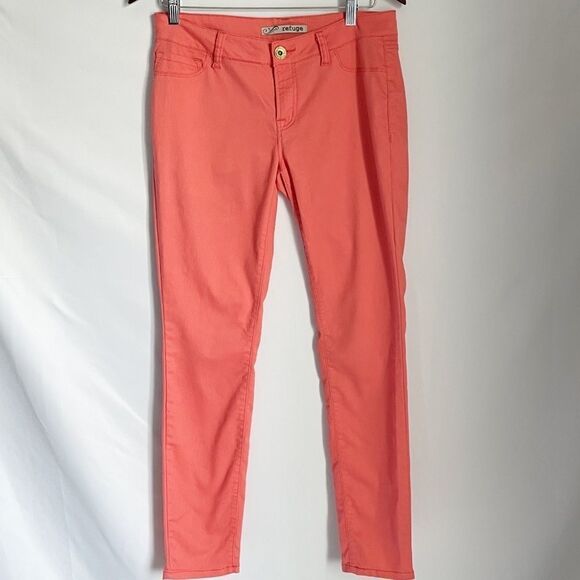 refuge Denim - Refuge Light Weight Skinny Jeans Coral Size 10